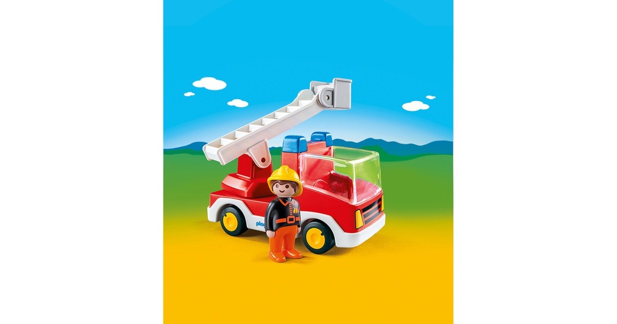 PLAYMOBIL 6967 1.2.3 Feuerwehrleiterfahrzeug, Konstruktionsspielzeug