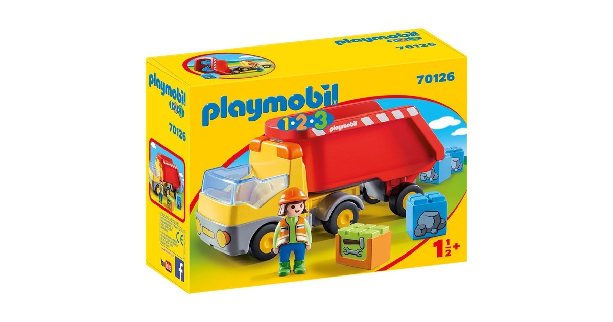 PLAYMOBIL 70126 1.2.3 Kipplaster, Konstruktionsspielzeug