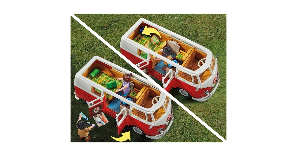 PLAYMOBIL 70176 Famous Cars Volkswagen T1 Camping Bus, Konstruktionsspielzeug