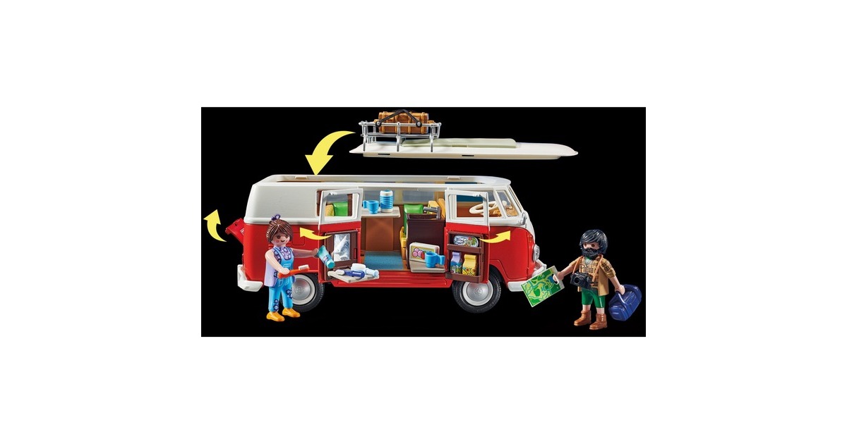 PLAYMOBIL 70176 Famous Cars Volkswagen T1 Camping Bus, Konstruktionsspielzeug