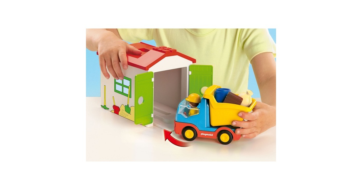 PLAYMOBIL 70184 1.2.3 LKW mit Sortiergarage, Konstruktionsspielzeug
