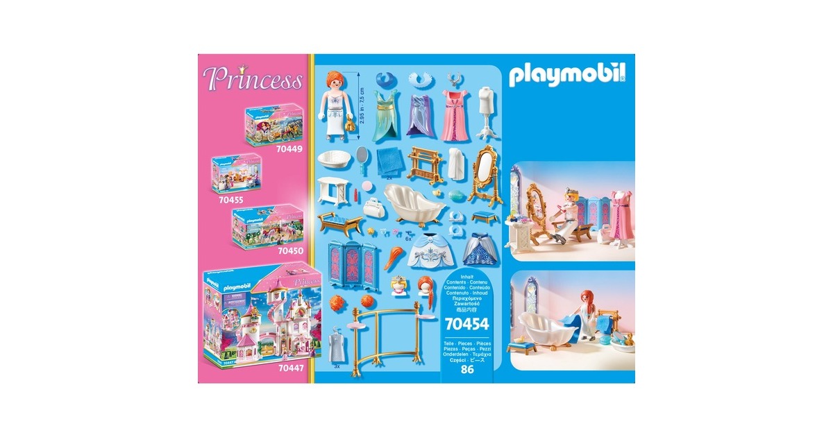 PLAYMOBIL 70454 Princess Ankleidezimmer mit Badewanne, Konstruktionsspielzeug