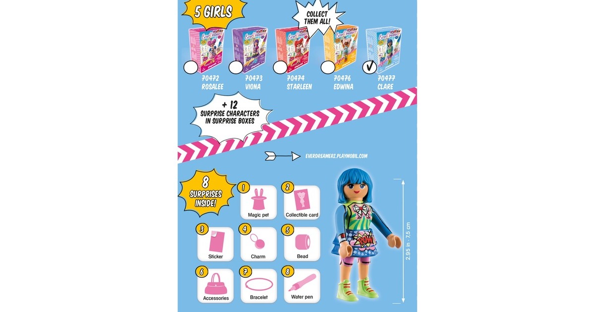 PLAYMOBIL 70477 EverDreamerz Clare - Comic World, Konstruktionsspielzeug