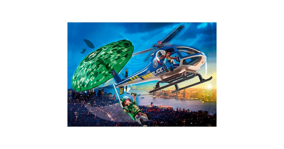 PLAYMOBIL 70569 City Action - Polizei-Hubschrauber: Fallschirm-Verfolgung, Konstruktionsspielzeug