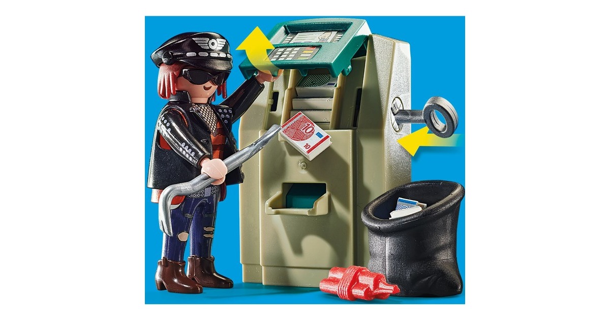 PLAYMOBIL 70572 City Action - Polizei-Motorrad: Verfolgung des Geldräubers, Konstruktionsspielzeug