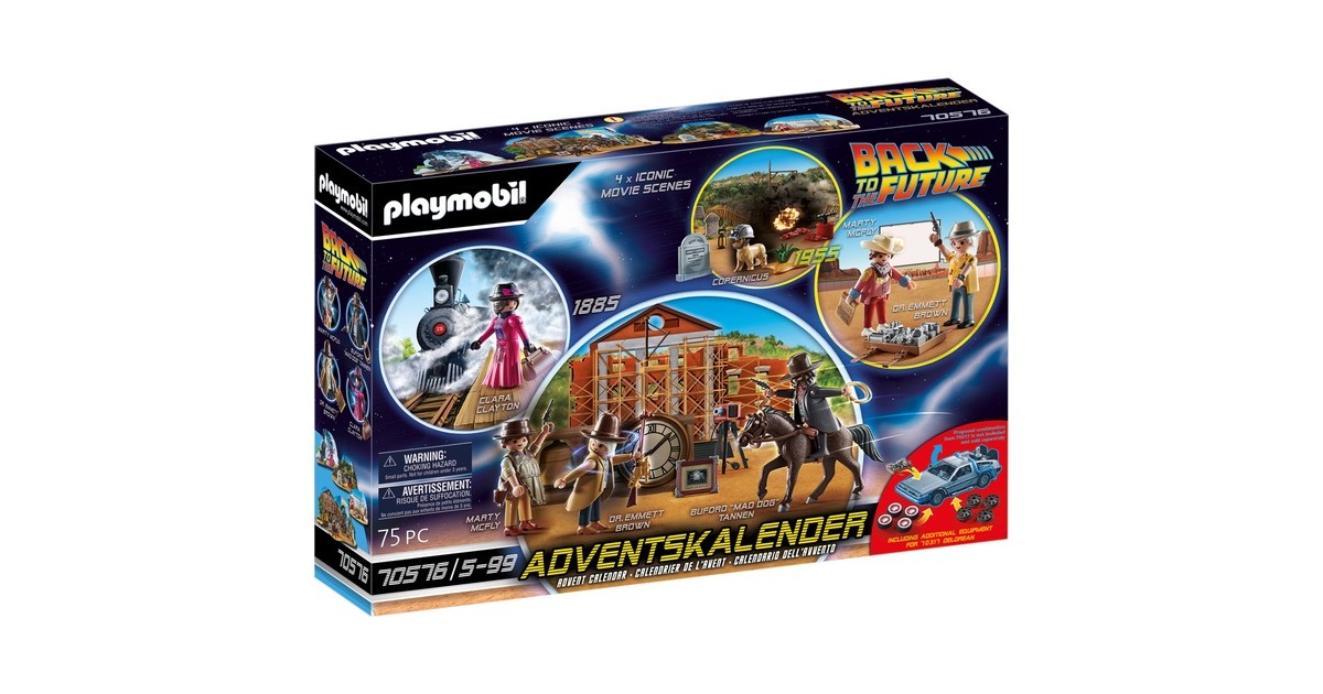 PLAYMOBIL 70576 Back to the Future Adventskalender "Back to the Future Part III", Konstruktionsspielzeug