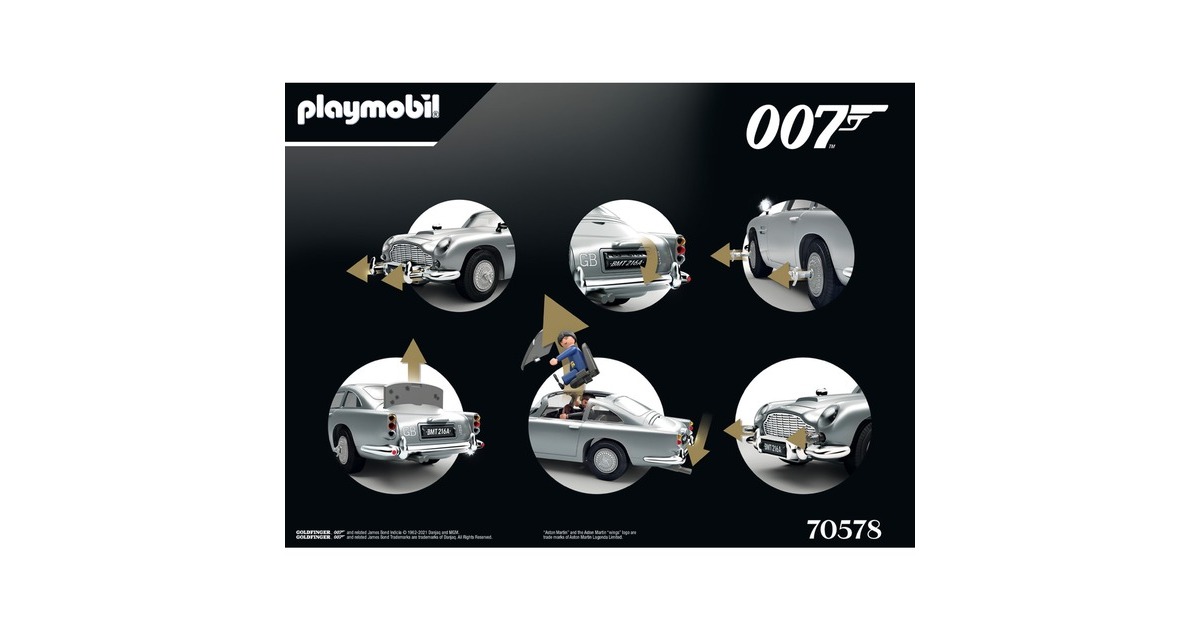 PLAYMOBIL 70578 Famous Cars James Bond Aston Martin DB5 - Goldfinger Edition, Konstruktionsspielzeug