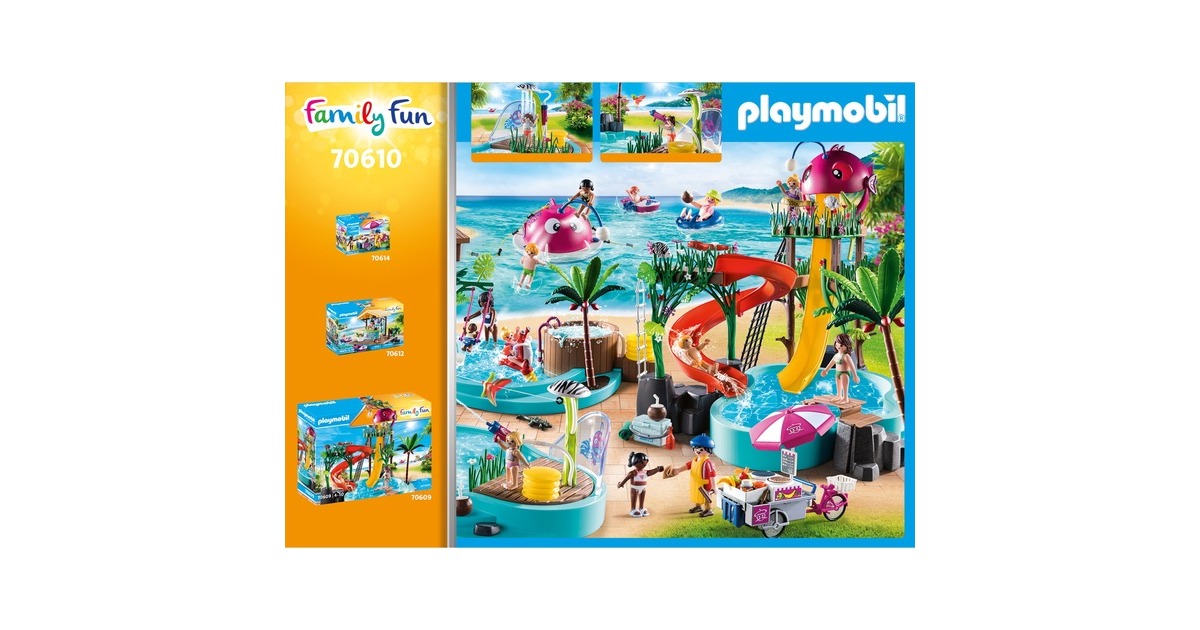 PLAYMOBIL 70610 Family Fun Spaßbecken mit Wasserspritze, Konstruktionsspielzeug