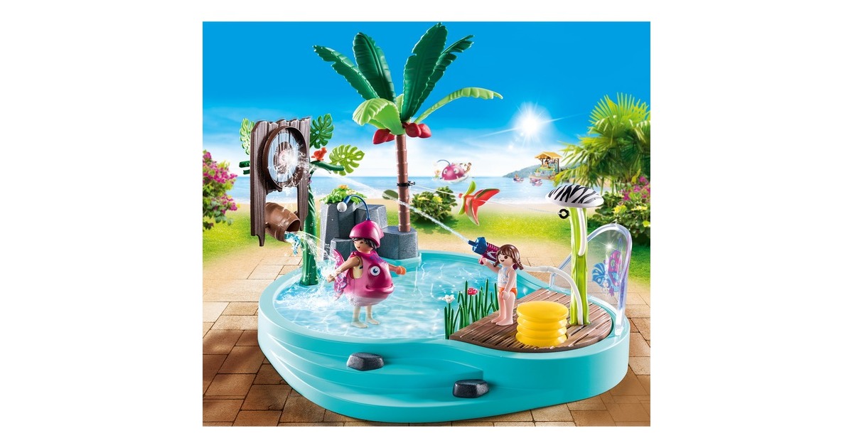 PLAYMOBIL 70610 Family Fun Spaßbecken mit Wasserspritze, Konstruktionsspielzeug