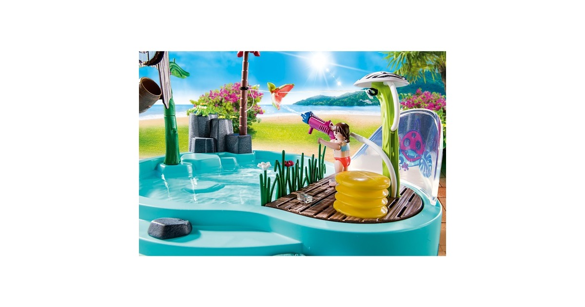 PLAYMOBIL 70610 Family Fun Spaßbecken mit Wasserspritze, Konstruktionsspielzeug