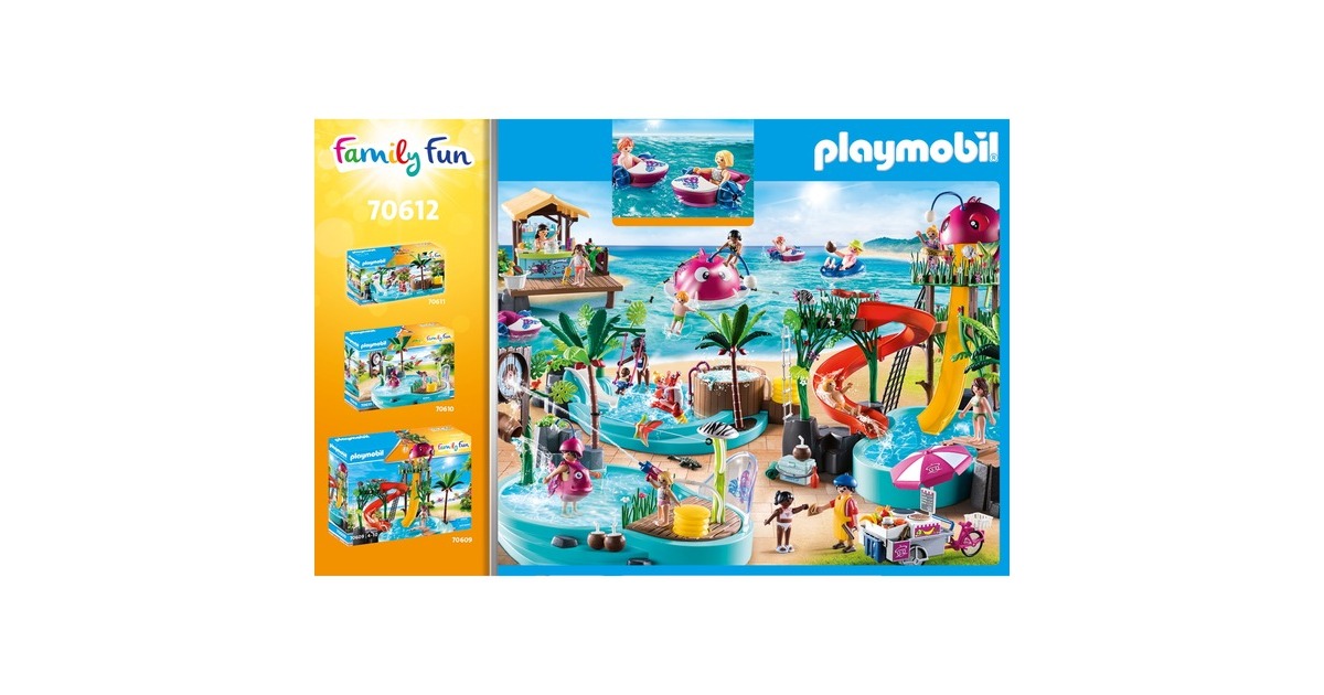 PLAYMOBIL 70612 Family Fun Paddleboot-Verleih mit Saftbar, Konstruktionsspielzeug