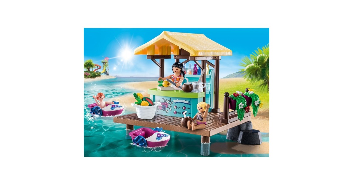PLAYMOBIL 70612 Family Fun Paddleboot-Verleih mit Saftbar, Konstruktionsspielzeug