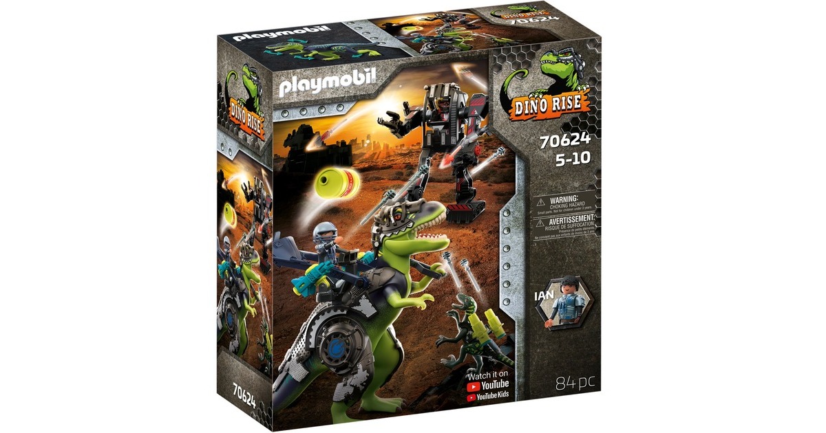 PLAYMOBIL 70624 Dino Rise T-Rex: Gefecht der Giganten, Konstruktionsspielzeug