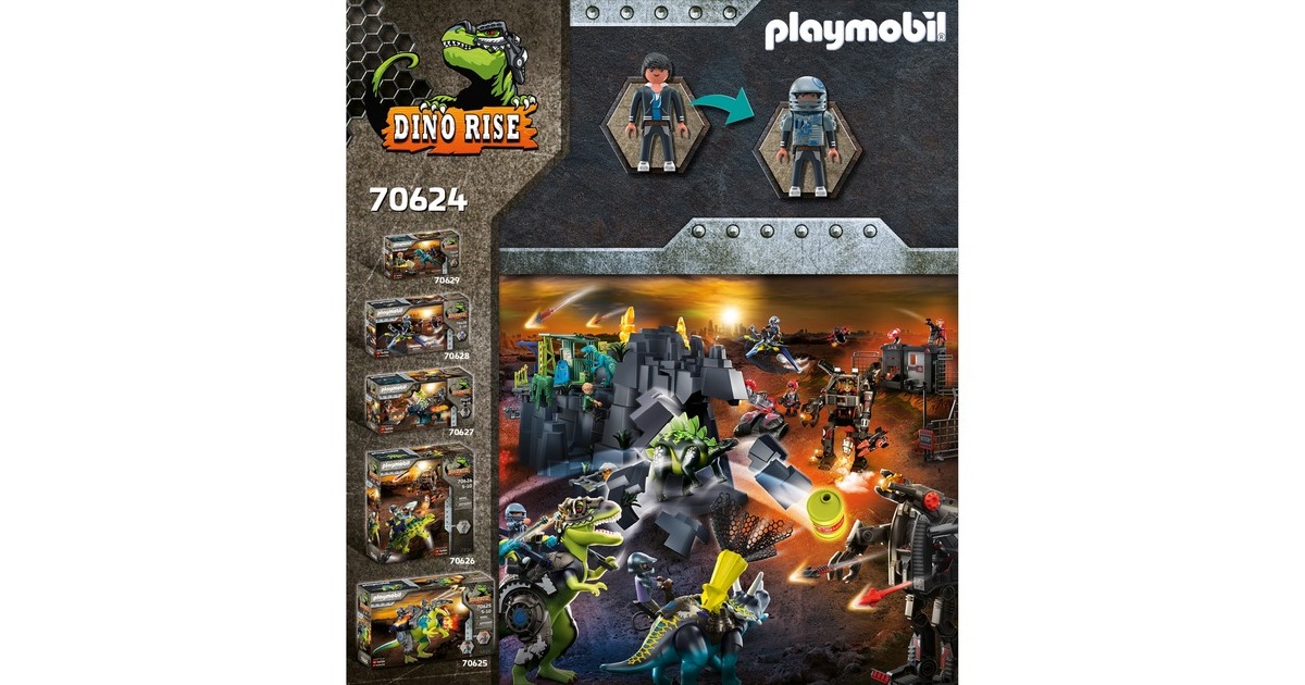 PLAYMOBIL 70624 Dino Rise T-Rex: Gefecht der Giganten, Konstruktionsspielzeug