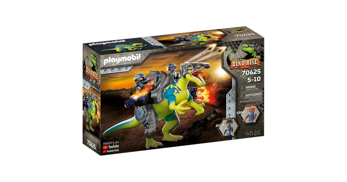 PLAYMOBIL 70625 Dino Rise Spinosaurus: Doppelte Verteidigungs-Power, Konstruktionsspielzeug