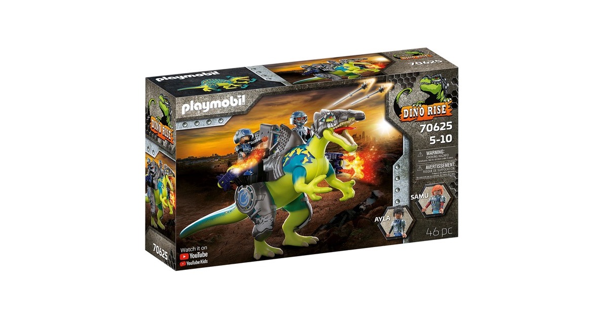PLAYMOBIL 70625 Dino Rise Spinosaurus: Doppelte Verteidigungs-Power, Konstruktionsspielzeug