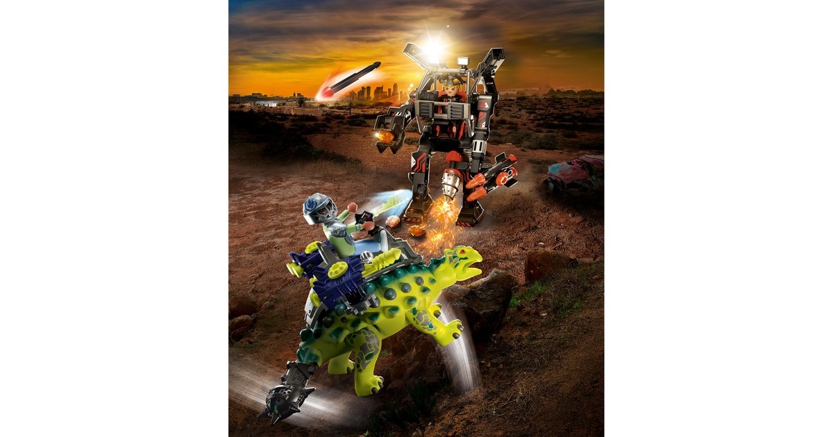 PLAYMOBIL 70626 Dino Rise Saichania: Abwehr des Kampfläufers, Konstruktionsspielzeug