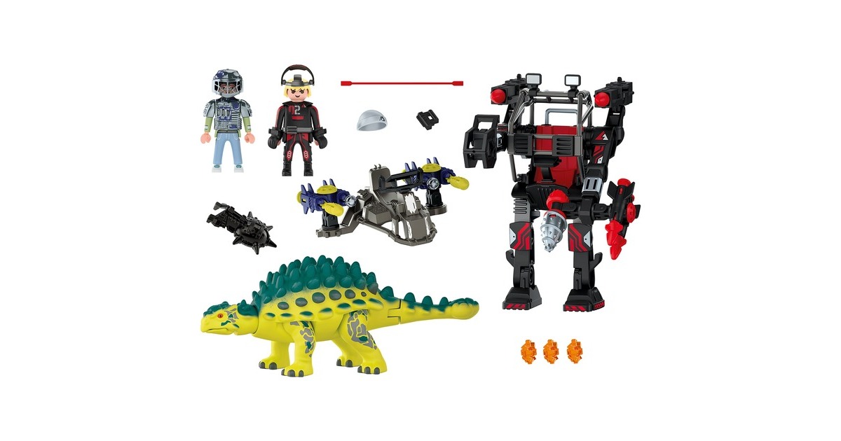 PLAYMOBIL 70626 Dino Rise Saichania: Abwehr des Kampfläufers, Konstruktionsspielzeug