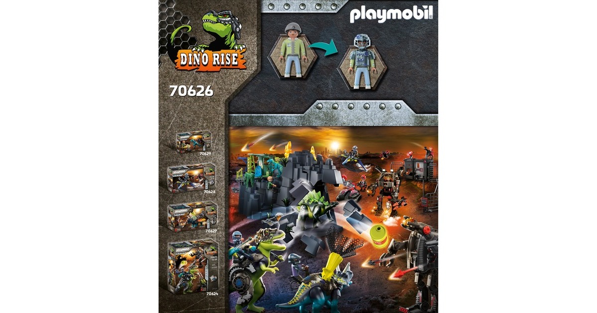 PLAYMOBIL 70626 Dino Rise Saichania: Abwehr des Kampfläufers, Konstruktionsspielzeug