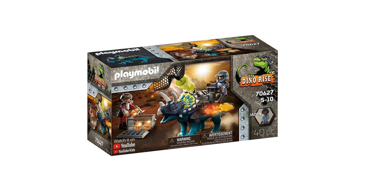 PLAYMOBIL 70627 Dino Rise Triceratops: Randale um die legendären Steine, Konstruktionsspielzeug