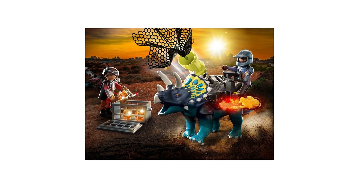 PLAYMOBIL 70627 Dino Rise Triceratops: Randale um die legendären Steine, Konstruktionsspielzeug