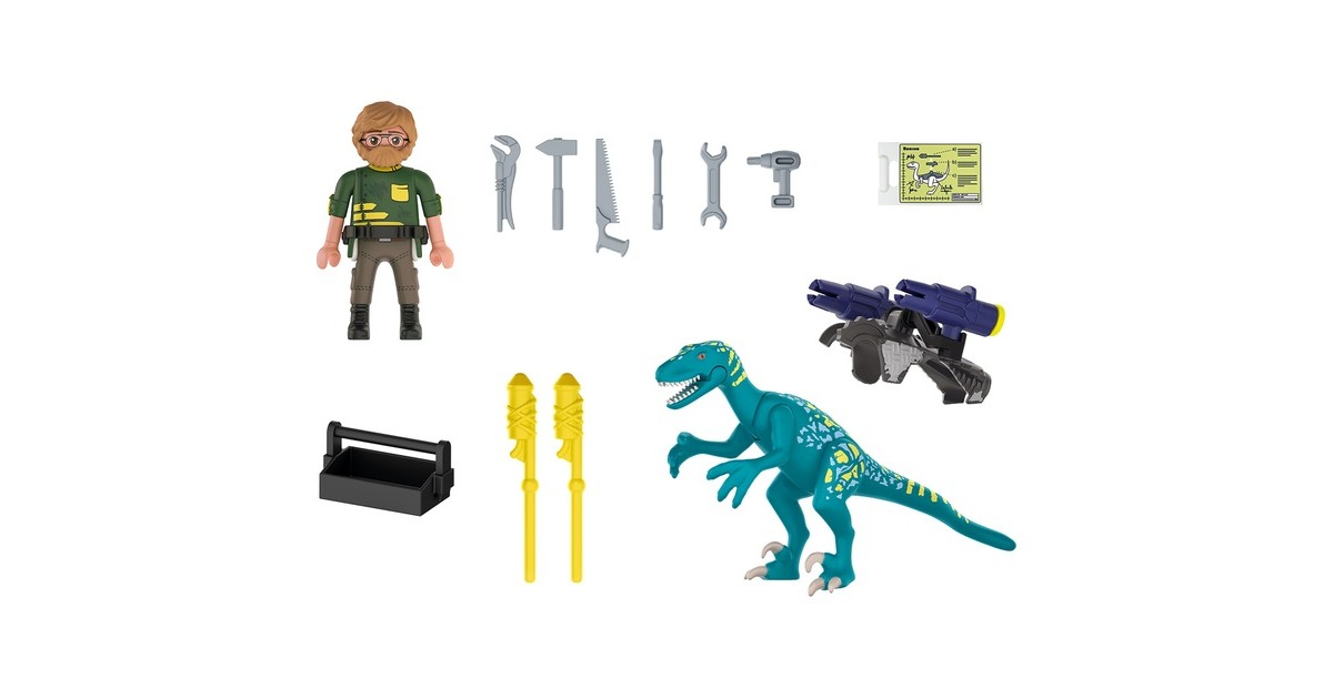 PLAYMOBIL 70629 Dino Rise Uncle Rob: Aufrüstung zum Kampf, Konstruktionsspielzeug