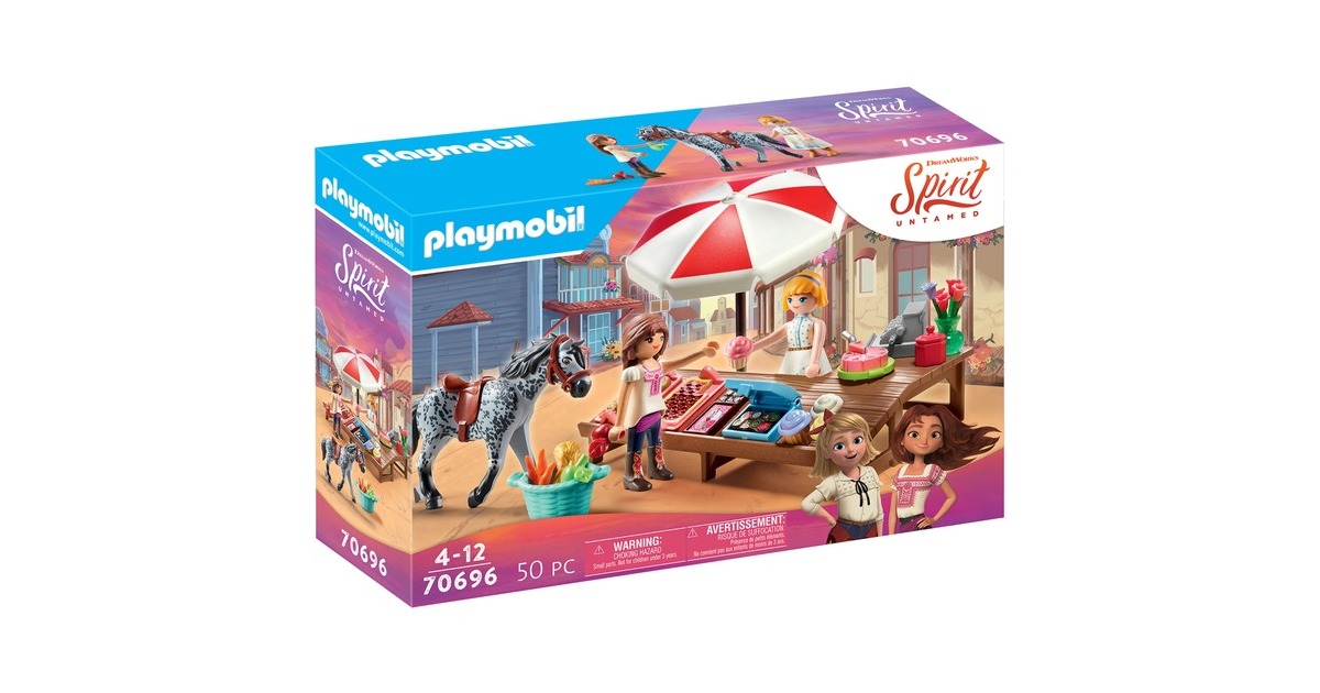 PLAYMOBIL 70696 Spirit Miradero Süßigkeitenstand, Konstruktionsspielzeug