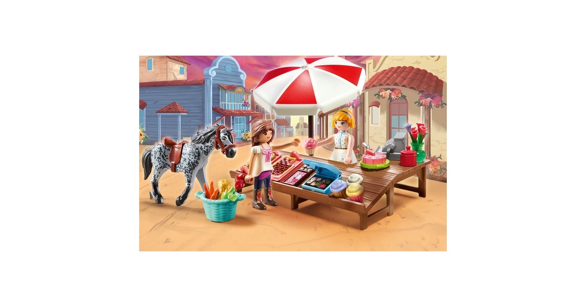 PLAYMOBIL 70696 Spirit Miradero Süßigkeitenstand, Konstruktionsspielzeug