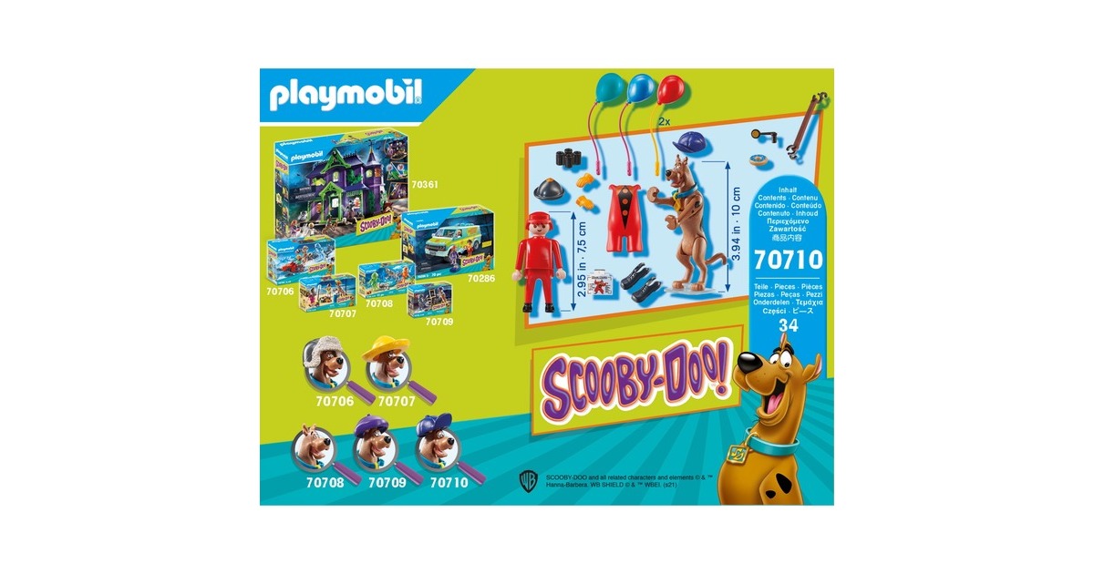 PLAYMOBIL 70710 SCOOBY-DOO! Abenteuer mit Ghost Clown, Konstruktionsspielzeug