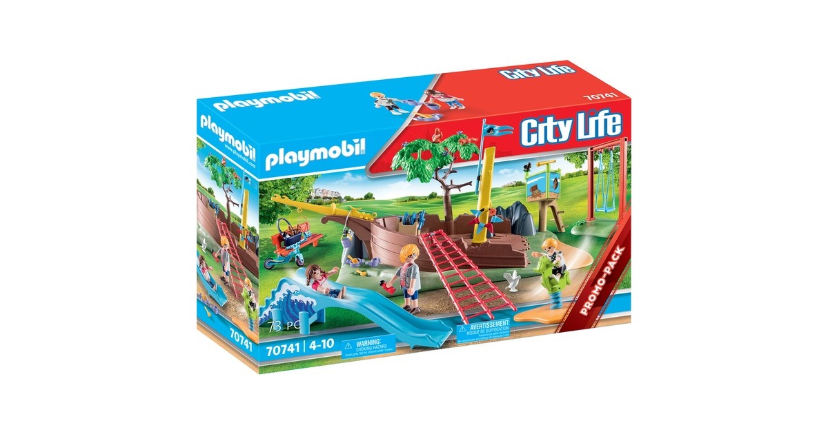 PLAYMOBIL 70741 City Life Abenteuerspielplatz mit Schiffswrack, Konstruktionsspielzeug