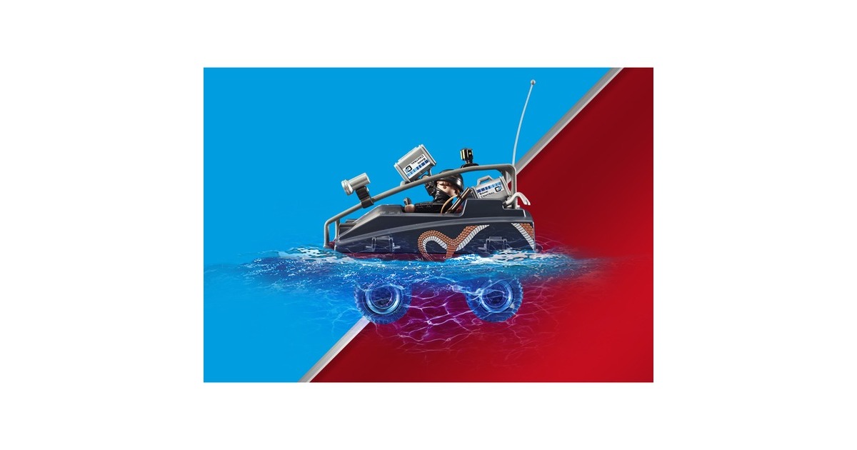 PLAYMOBIL 70781 City Action Polizei-Fallschirm: Verfolgung des Amphibien-Fahrzeugs, Konstruktionsspielzeug