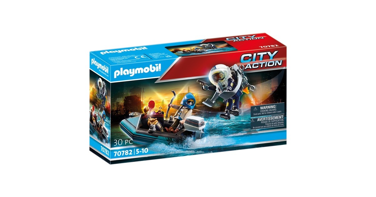 PLAYMOBIL 70782 City Action Polizei-Jetpack: Festnahme des Kunsträubers, Konstruktionsspielzeug