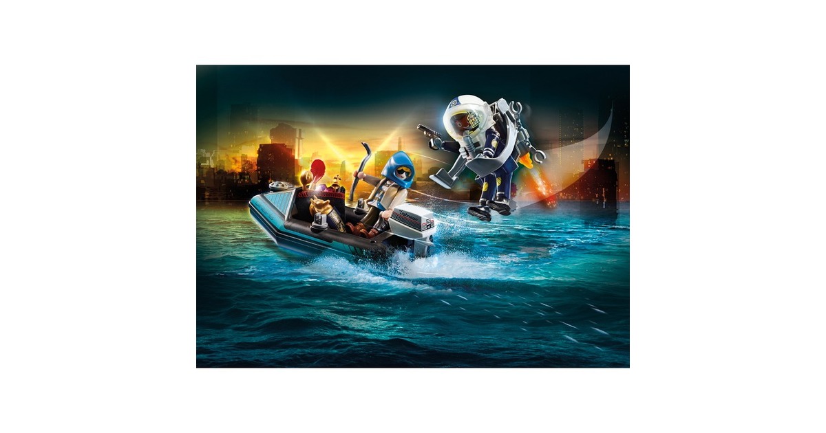 PLAYMOBIL 70782 City Action Polizei-Jetpack: Festnahme des Kunsträubers, Konstruktionsspielzeug