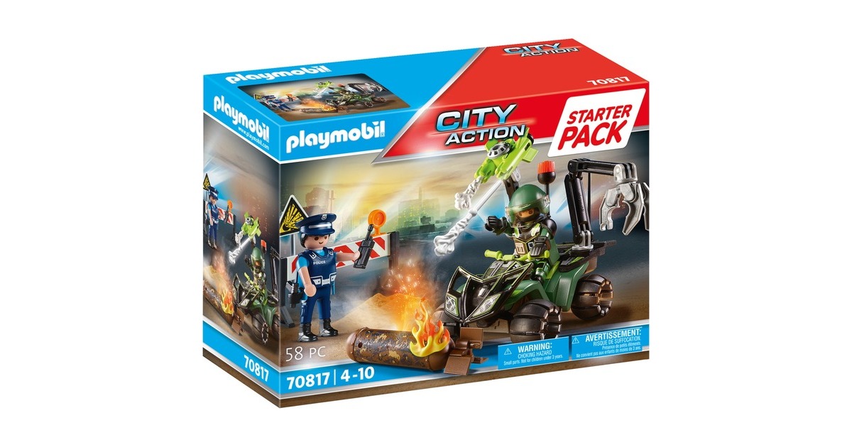 PLAYMOBIL 70817 City Action Starter Pack Polizei: Gefahrentraining, Konstruktionsspielzeug