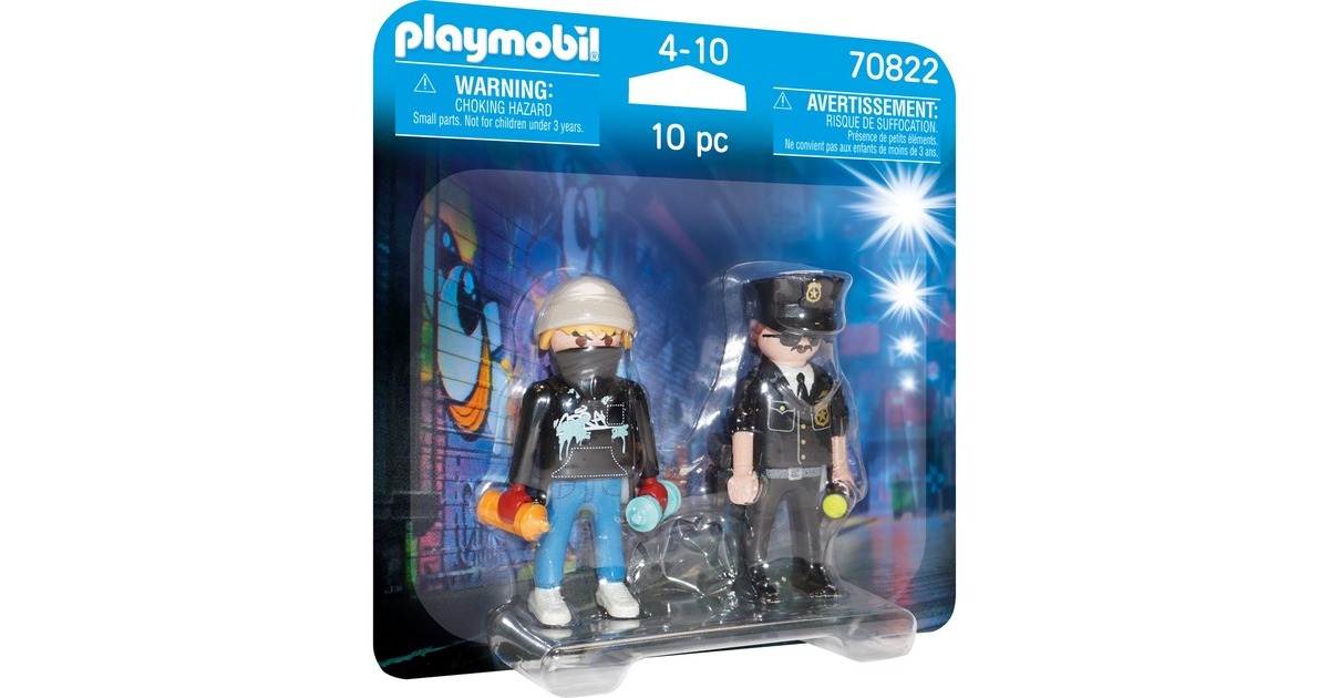 PLAYMOBIL 70822 DuoPack Polizist und Sprayer, Konstruktionsspielzeug