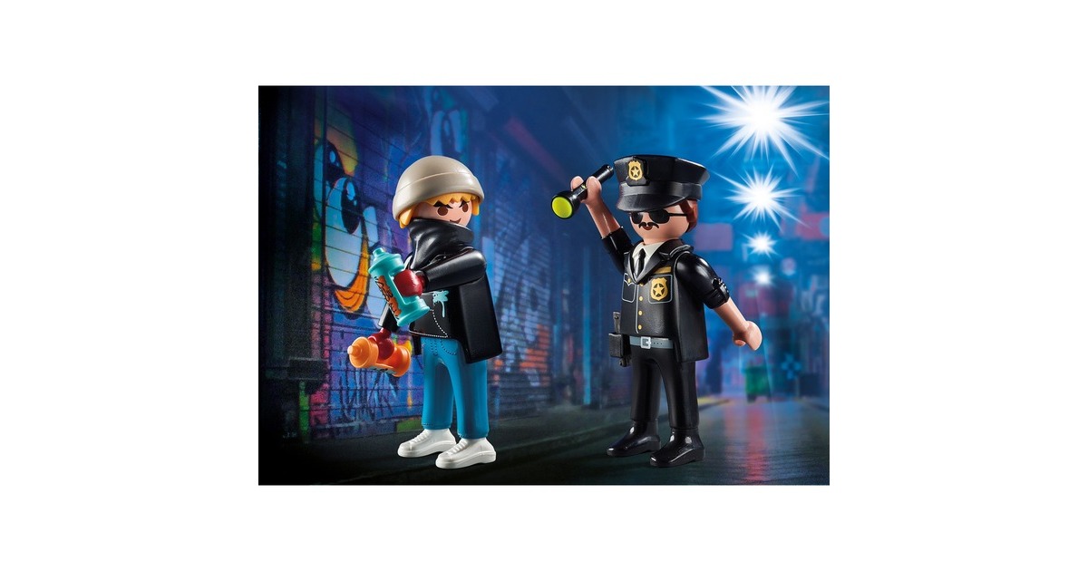 PLAYMOBIL 70822 DuoPack Polizist und Sprayer, Konstruktionsspielzeug
