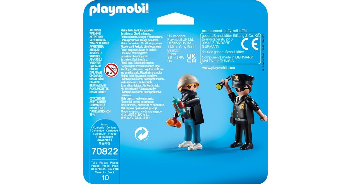 PLAYMOBIL 70822 DuoPack Polizist und Sprayer, Konstruktionsspielzeug