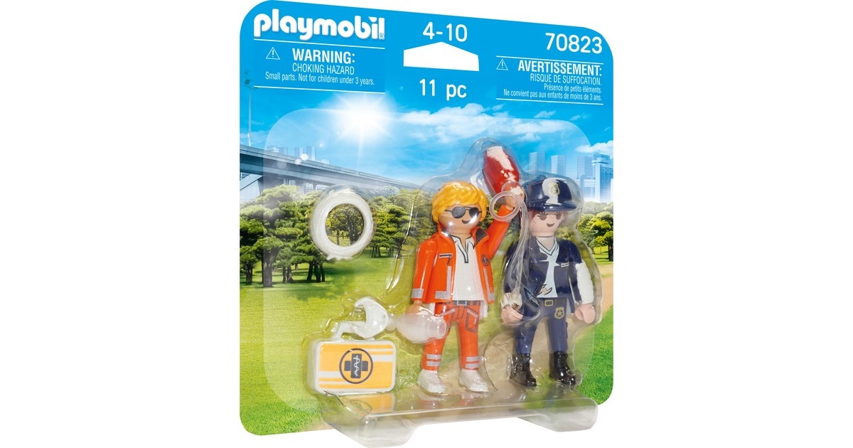 PLAYMOBIL 70823 DuoPack Notarzt und Polizistin, Konstruktionsspielzeug