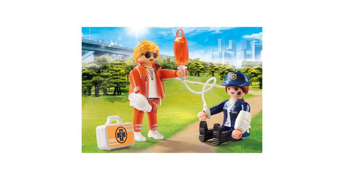 PLAYMOBIL 70823 DuoPack Notarzt und Polizistin, Konstruktionsspielzeug