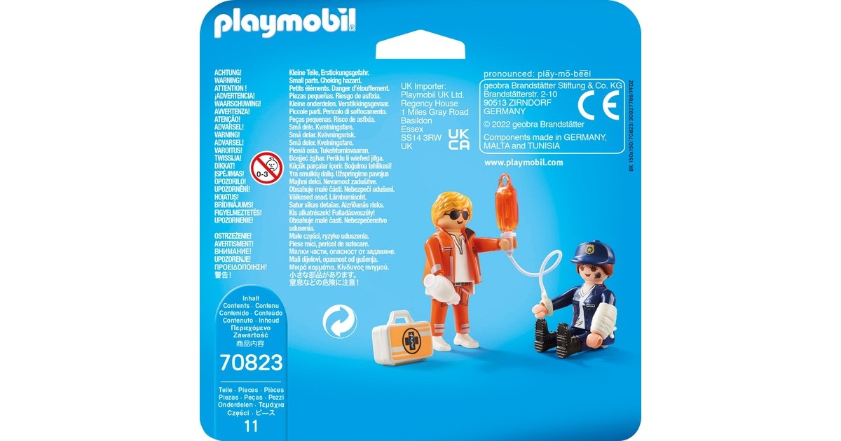 PLAYMOBIL 70823 DuoPack Notarzt und Polizistin, Konstruktionsspielzeug