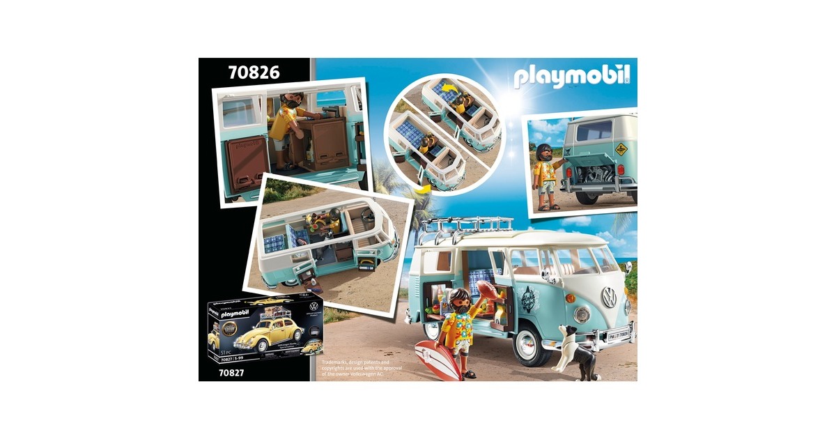 PLAYMOBIL 70826 Famous Cars Volkswagen T1 Camping Bus - Special Edition, Konstruktionsspielzeug