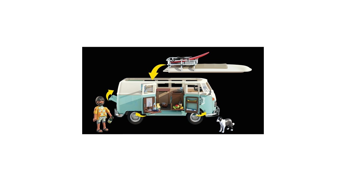 PLAYMOBIL 70826 Famous Cars Volkswagen T1 Camping Bus - Special Edition, Konstruktionsspielzeug