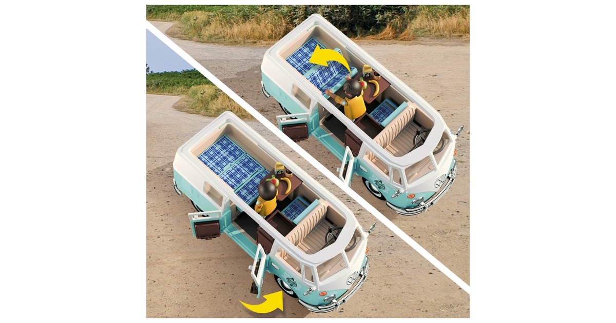 PLAYMOBIL 70826 Famous Cars Volkswagen T1 Camping Bus - Special Edition, Konstruktionsspielzeug
