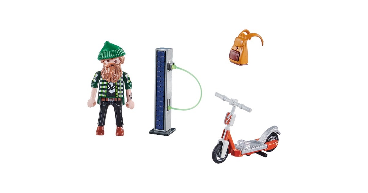 PLAYMOBIL 70873 specialPLUS Hipster mit E-Roller, Konstruktionsspielzeug