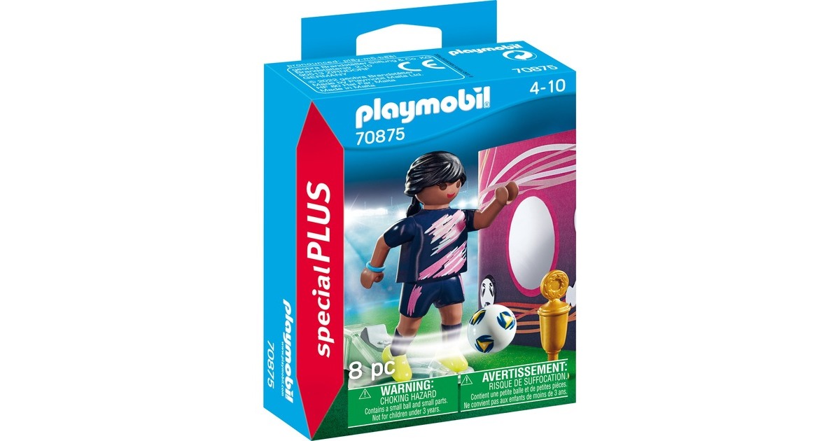 PLAYMOBIL 70875 specialPLUS Fußballerin mit Torwand, Konstruktionsspielzeug