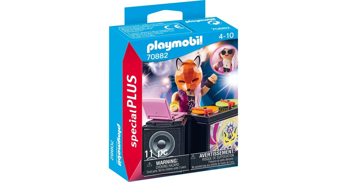 PLAYMOBIL 70882 specialPLUS DJ mit Mischpult, Konstruktionsspielzeug(Inkl. cooler Fuchsmaske)