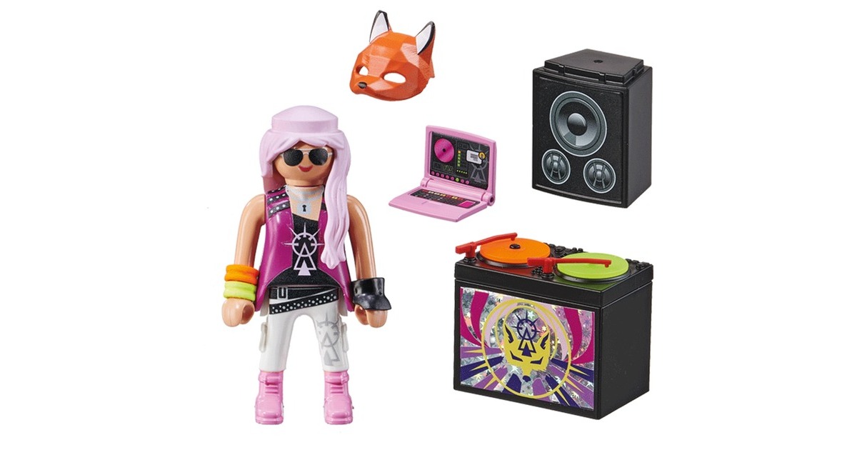PLAYMOBIL 70882 specialPLUS DJ mit Mischpult, Konstruktionsspielzeug(Inkl. cooler Fuchsmaske)