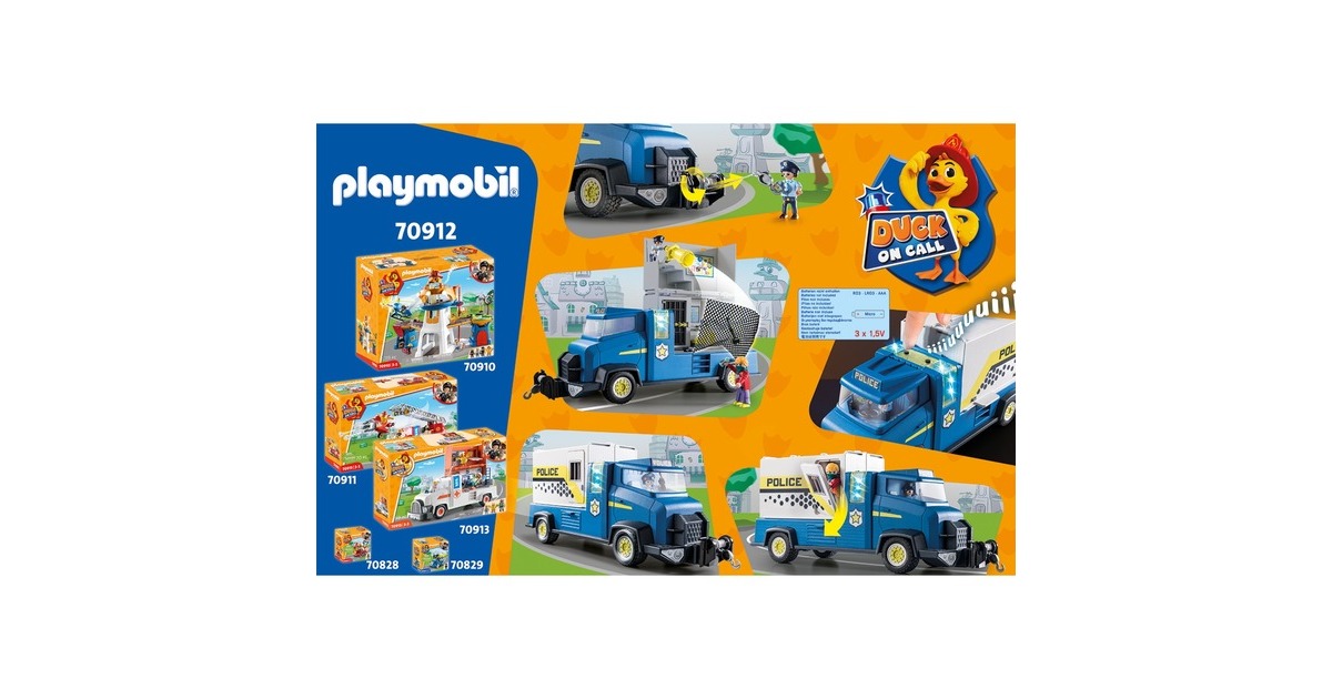 PLAYMOBIL 70912 DUCK ON CALL Polizei Truck, Konstruktionsspielzeug