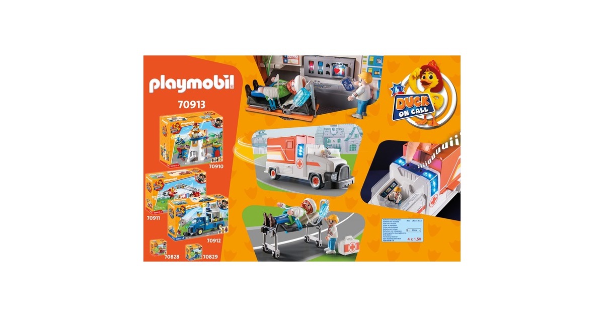 PLAYMOBIL 70913 DUCK ON CALL Notarzt Truck, Konstruktionsspielzeug