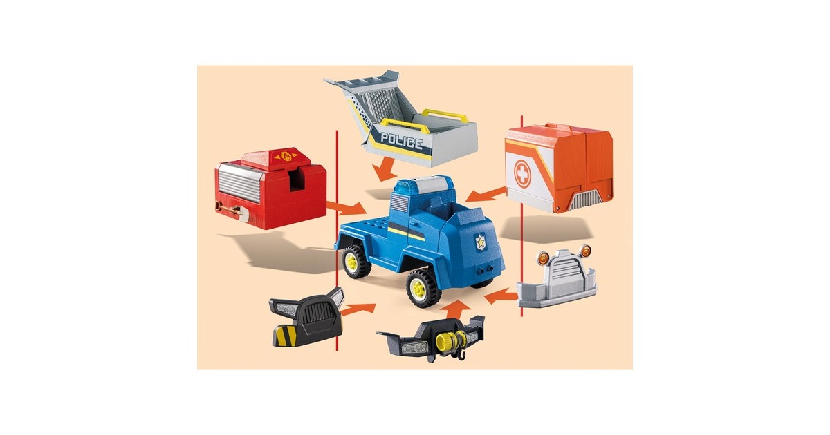 PLAYMOBIL 70915 DUCK ON CALL Polizei Einsatzfahrzeug, Konstruktionsspielzeug